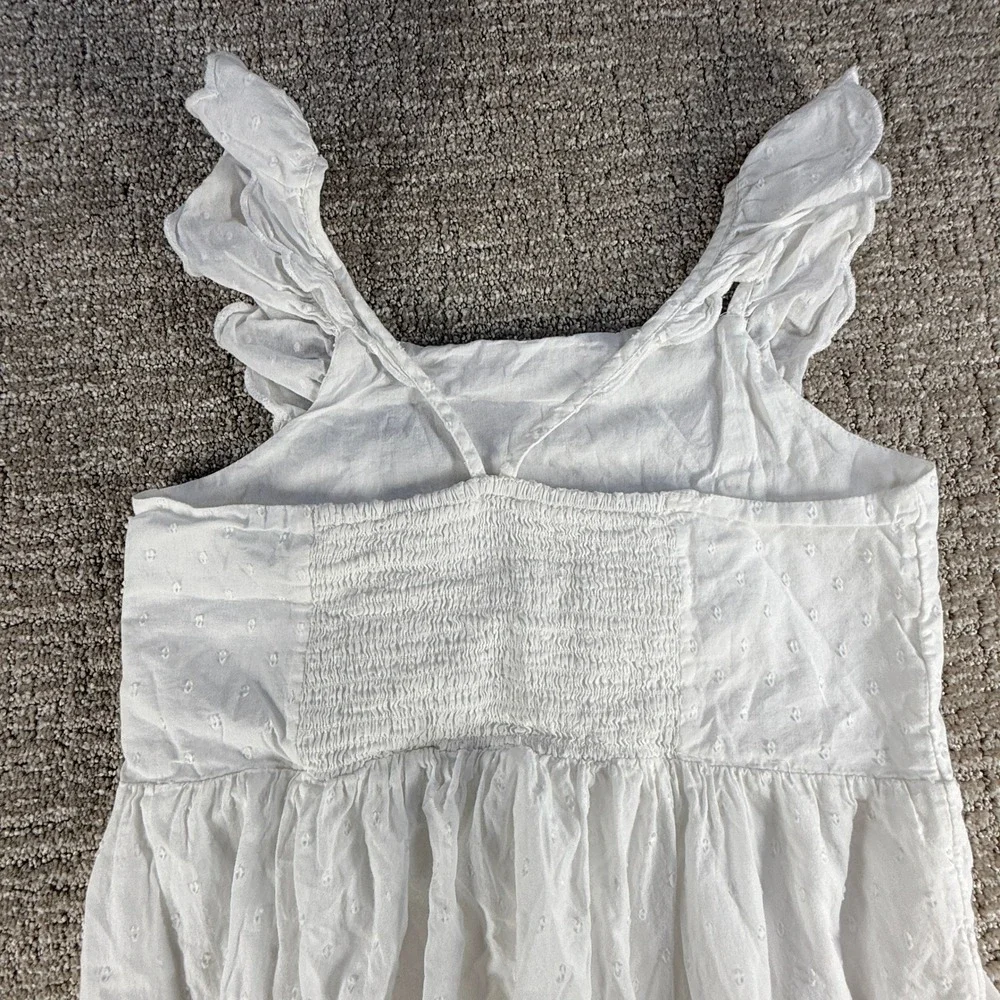 Gap Girls Maxi Dress Eyelet‎ Ruffle Swiss Dot XL White Cotton